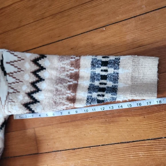 Frye Cream and Brown Geometric Women's Sweater Large - Picture 11 of 11